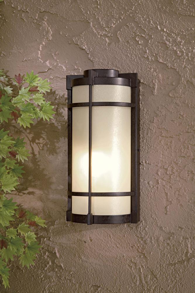 One Light Bronze Outdoor Wall Light