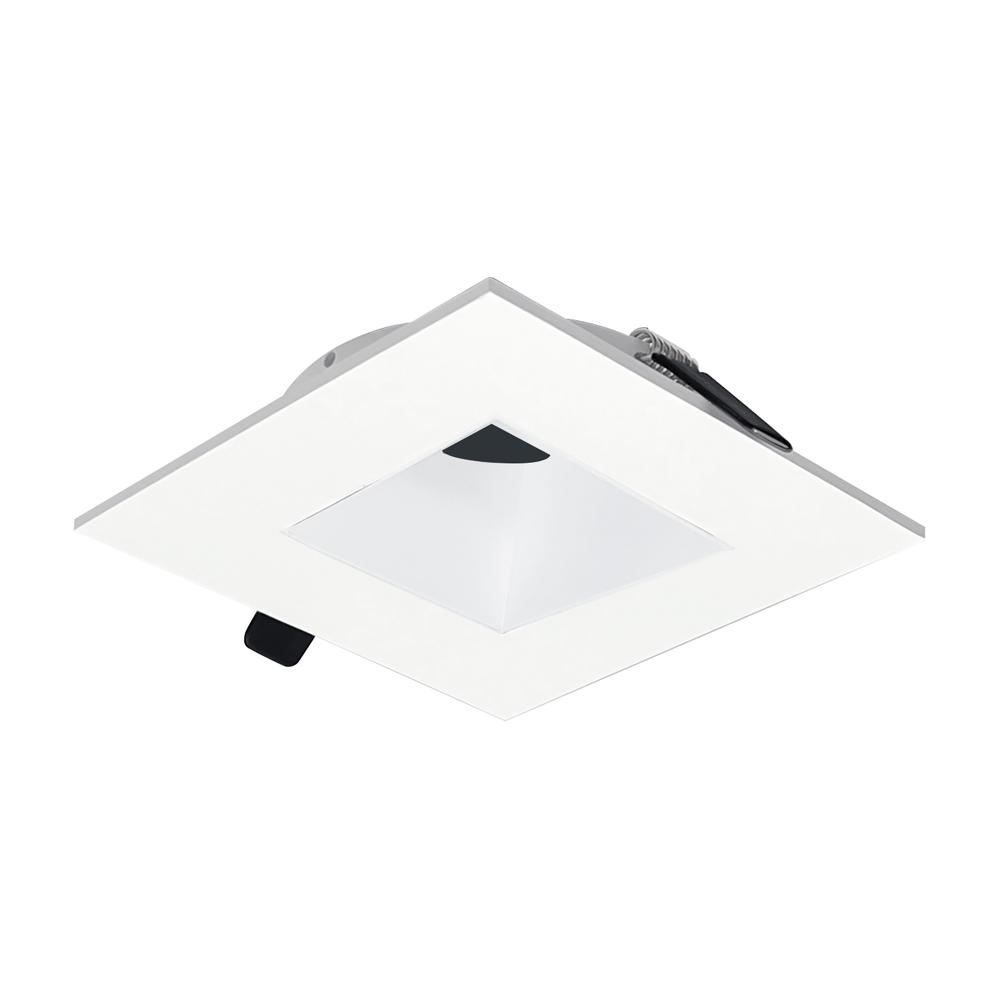 2" Iolite Can-less Square Downlight Trim, Matte Powder White finish