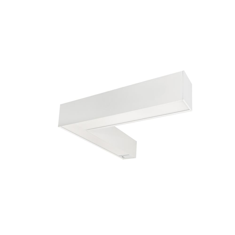 "L" Shaped L-Line LED Indirect/Direct Linear, 3781lm / Selectable CCT, White Finish, with