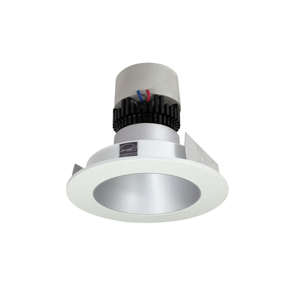4" Pearl LED Round Retrofit Reflector, 800lm / 12W, Comfort Dim, Haze Reflector / White Flange