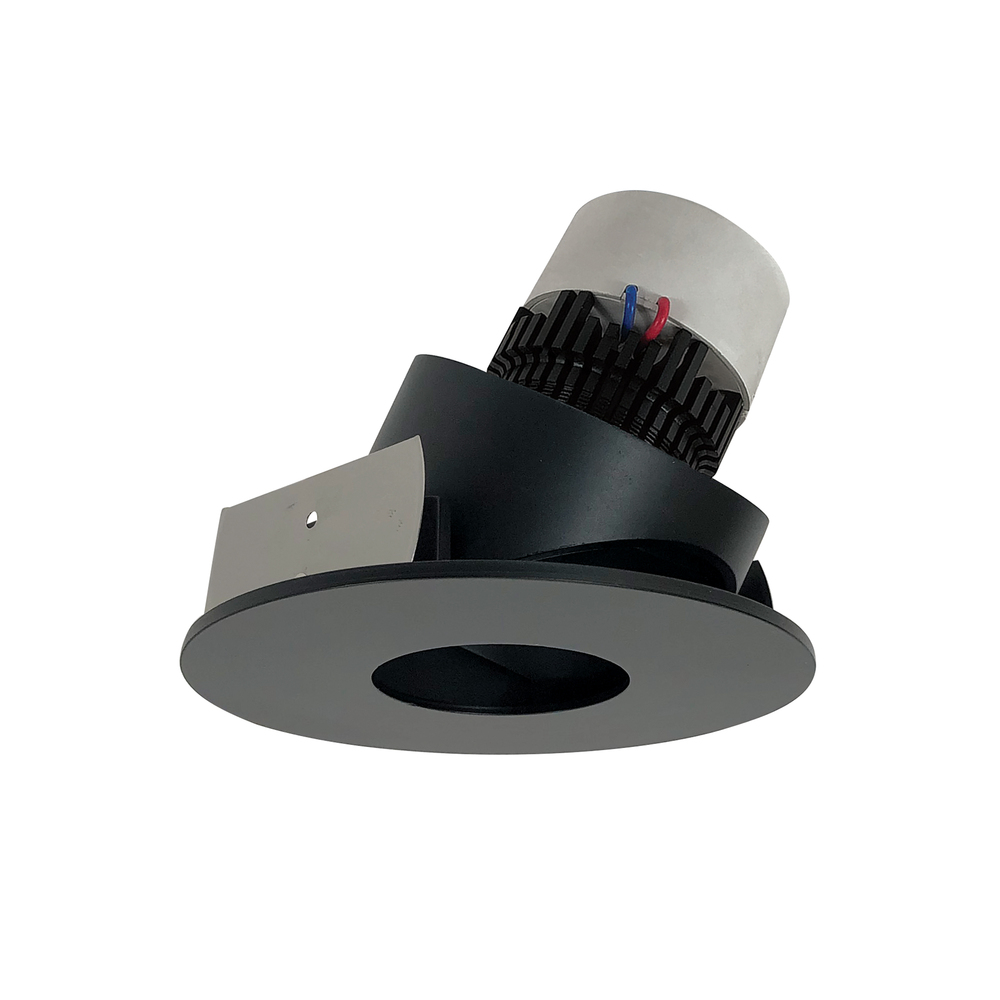 4" Pearl LED Round Adjustable Pinhole Retrofit, 1000lm / 12W, 3500K, Black Pinhole / Black