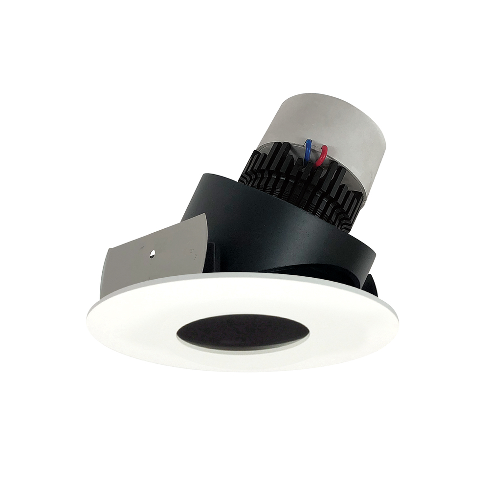 4" Pearl LED Round Adjustable Pinhole Retrofit, 1000lm / 12W, 3500K, Black Pinhole / Matte