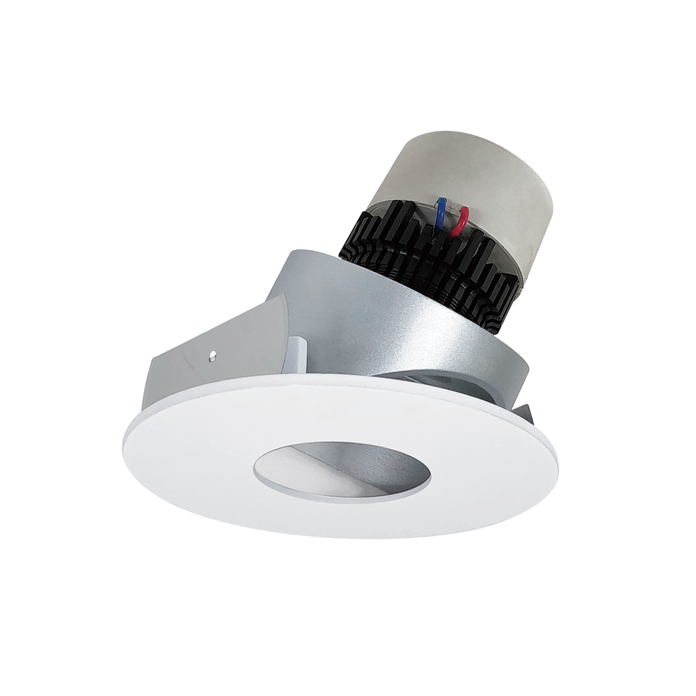 4" Pearl LED Round Adjustable Pinhole Retrofit, 1000lm / 12W, 2700K, Haze Pinhole / Matte Powder