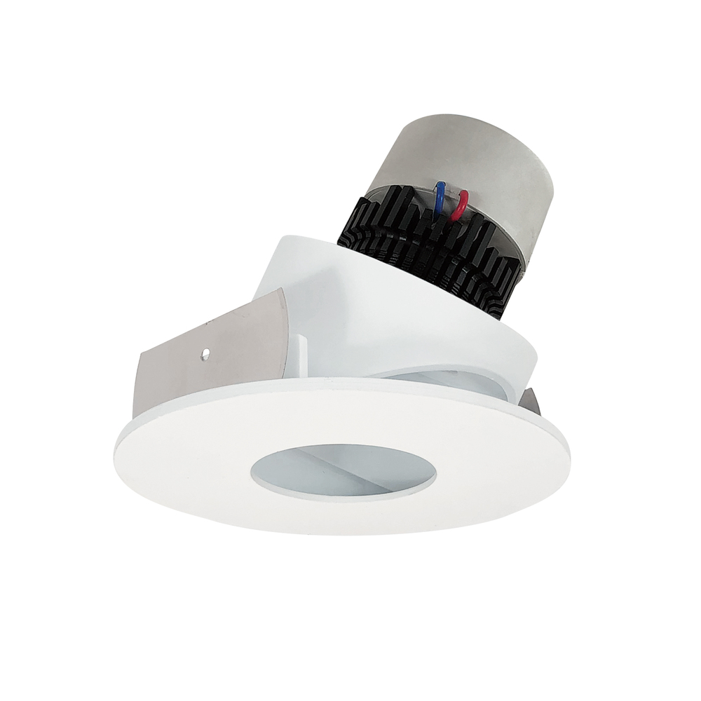 4" Pearl LED Round Adjustable Pinhole Retrofit, 800lm / 12W, Comfort Dim, Matte Powder White