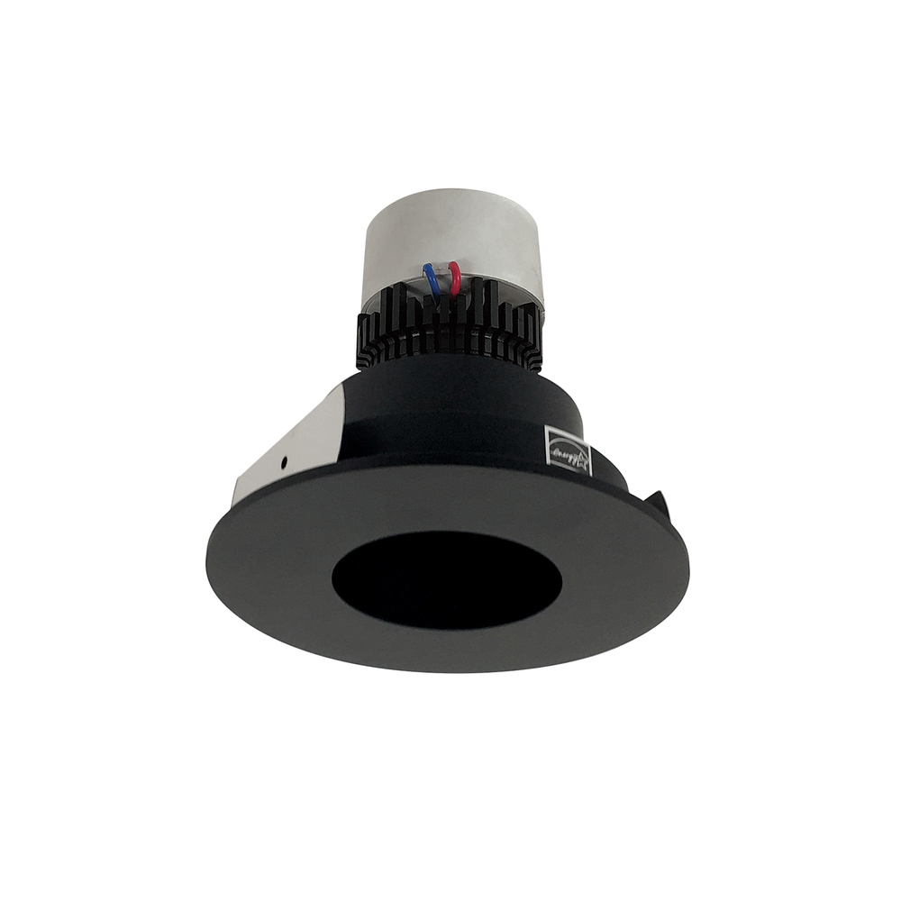 4" Pearl LED Round Pinhole Retrofit, 1000lm / 12W, 4000K, Black Pinhole / Black Flange