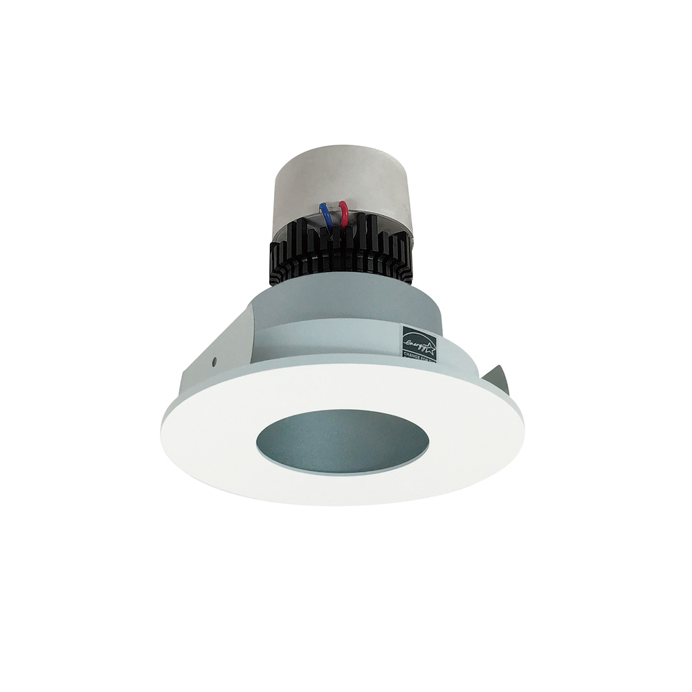 4" Pearl LED Round Pinhole Retrofit, 800lm / 12W, Comfort Dim, Haze Pinhole / Matte Powder White