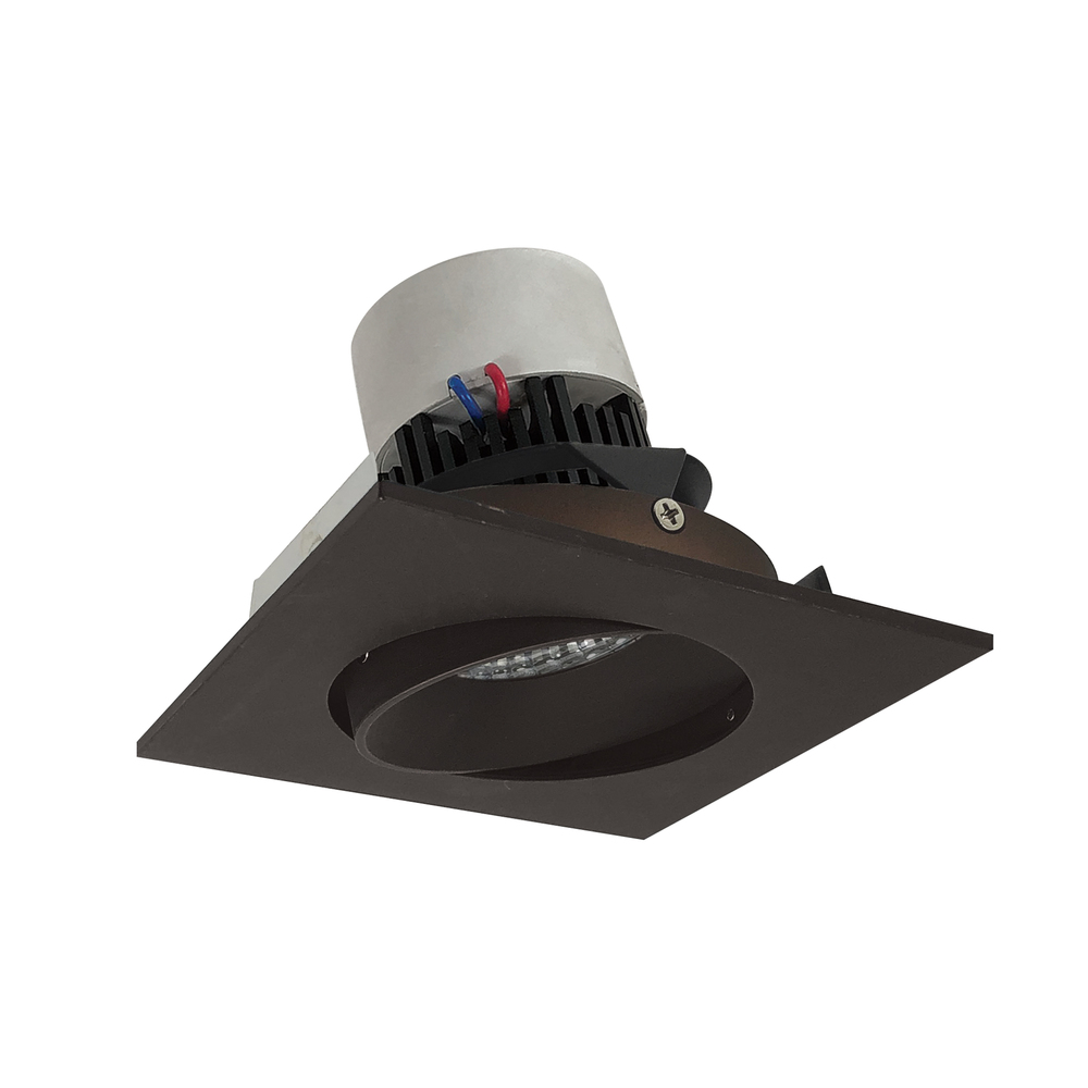 4" Pearl LED Square Adjustable Cone Retrofit, 1000lm / 12W, 2700K, Bronze Reflector / Bronze