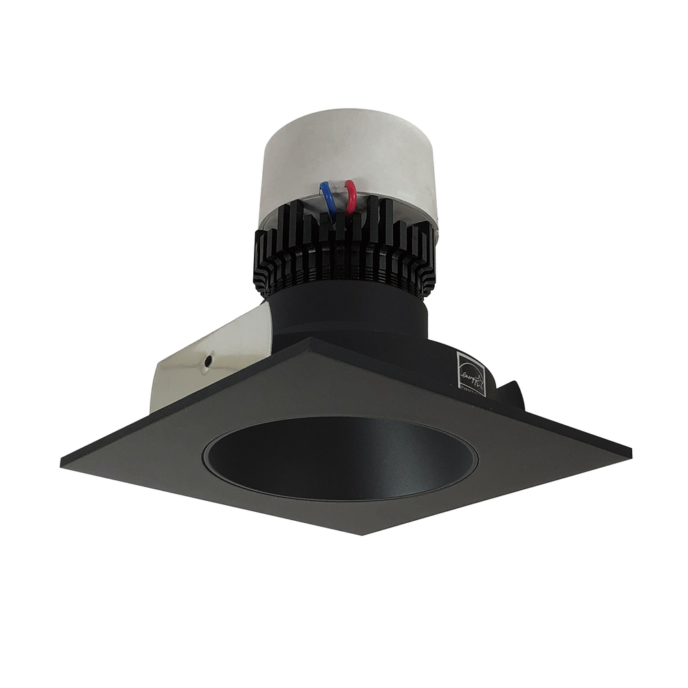 4" Pearl LED Square Retrofit Reflector with Round Aperture, 1000lm / 12W, 4000K, Black Reflector
