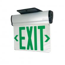 Nora NX-811-LEDGMA - Surface Adjustable LED Edge-Lit Exit Sign, 2 Circuit, 6" Green Letters, Single Face / Mirrored