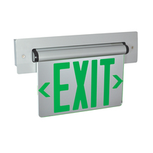 Nora NX-814-LEDG2MW - Recessed Adjustable LED Edge-Lit Exit Sign, 2 Circuit, 6" Green Letters, Double Face / Mirrored