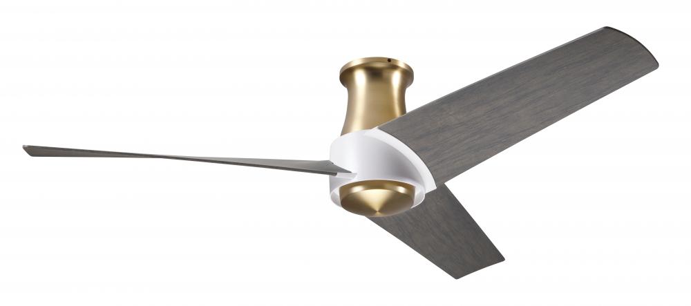 Ambit Flush DC Fan- Satin Brass/Matte White Finish; 56