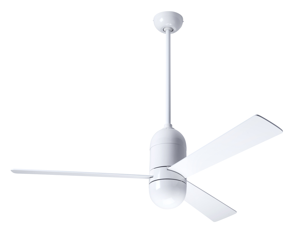 Cirrus DC Fan; Gloss White Finish; 50" Aluminum Blades; No Light; Remote Control