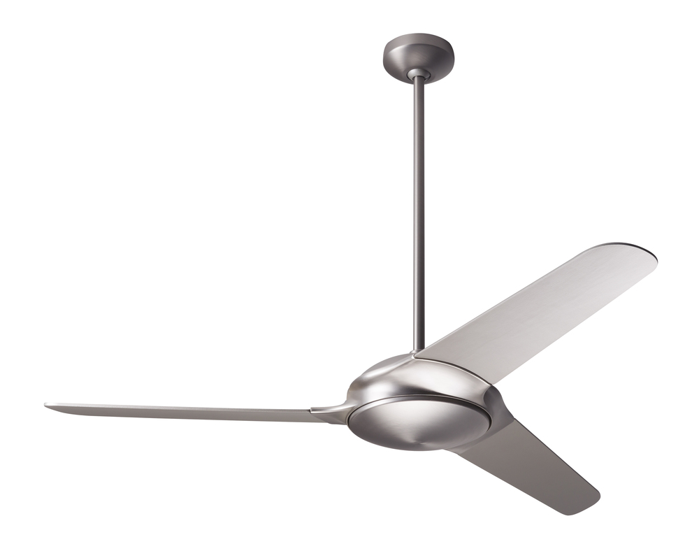 Flow Fan; Matte Nickel Finish; 52" White Blades; No Light; Fan Speed and Light Control (3-wire)