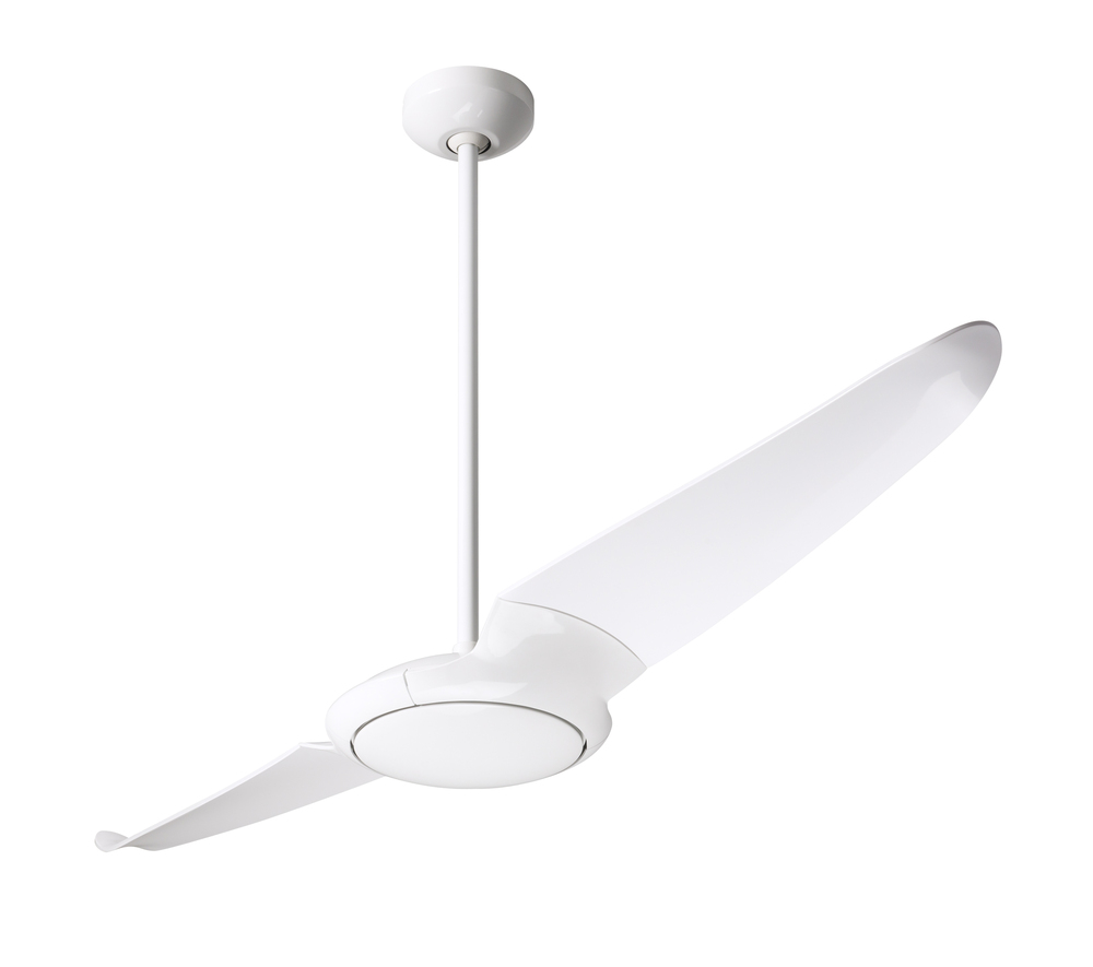 IC/Air (2 Blade ) Fan; Gloss White Finish; 56" Dark Blades; No Light; Wall Control