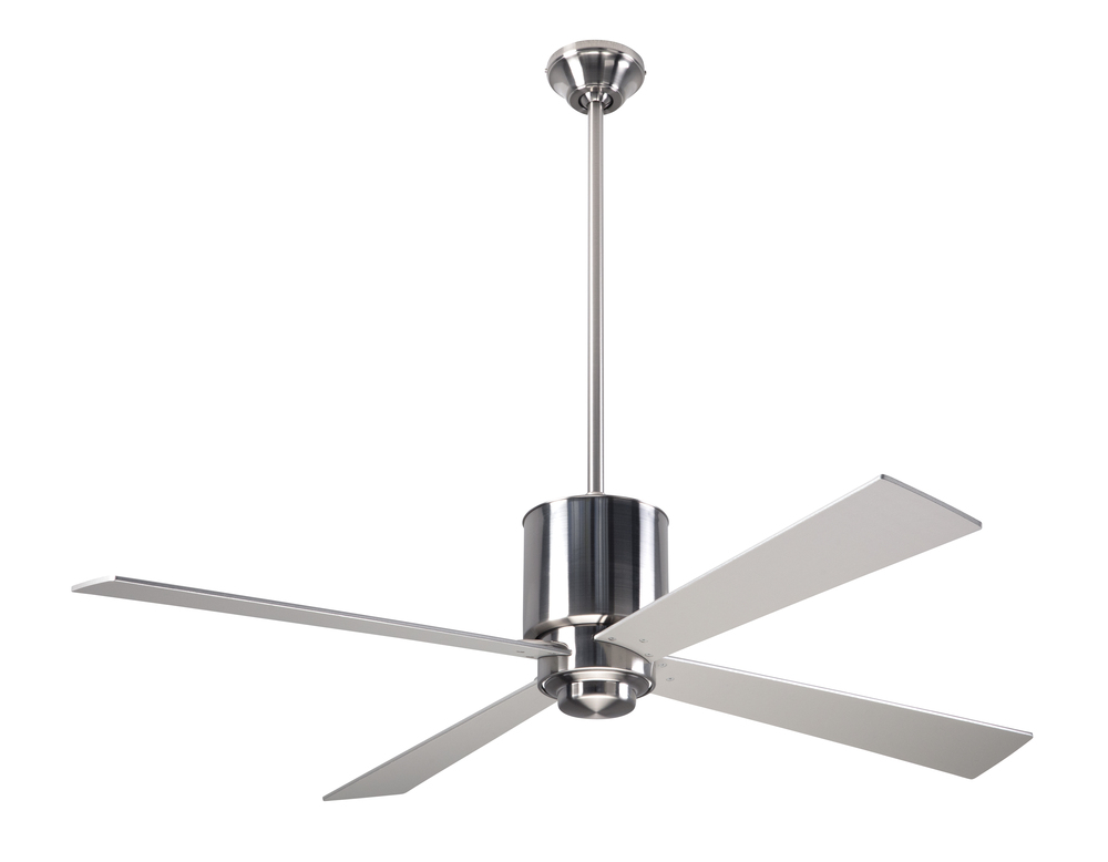 Lapa Fan; Bright Nickel Finish; 50" White Blades; No Light; Fan Speed and Light Control (3-wire)