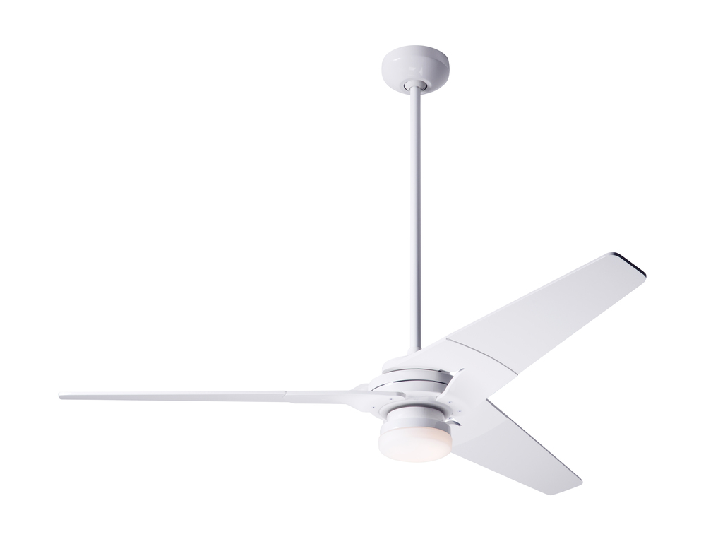 Torsion Fan; Gloss White Finish; 52" Whitewash Blades; 17W LED; Fan Speed and Light Control (3-w