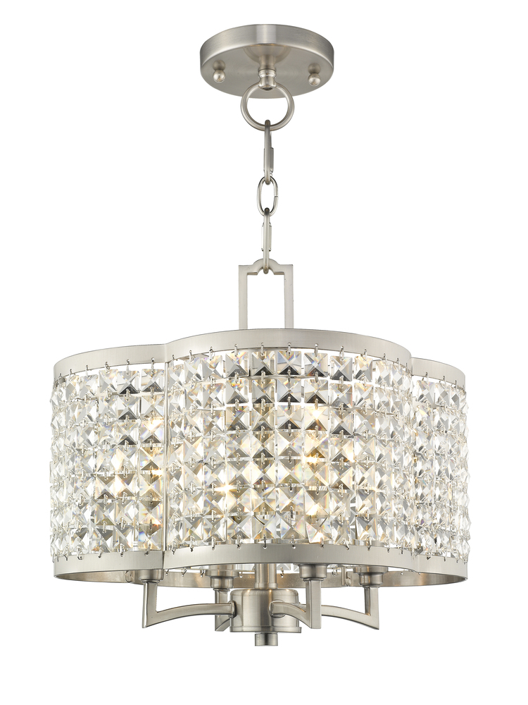 4 Light BN Mini Chandelier/Ceiling Mount