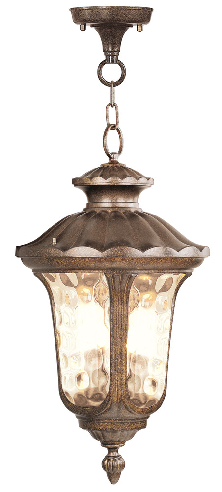 3 Light Moroccan Gold Chain Lantern