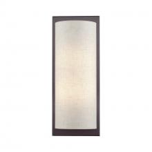 Livex Lighting 45231-92 - 1 Light English Bronze Large ADA Sconce with Hand Crafted Oatmeal Fabric Shade