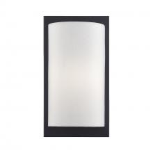 Livex Lighting 50860-04 - 1 Light Black ADA Sconce with Hand Crafted Off-White Fabric Shade