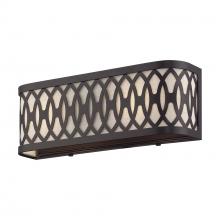 Livex Lighting 53430-92 - 2 Light English Bronze ADA Sconce with Hand Crafted Oatmeal Color Fabric Hardback Shade