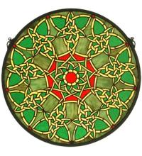 Meyda Green 51527 - 20"W X 20"H Knotwork Trance Medallion Stained Glass Window