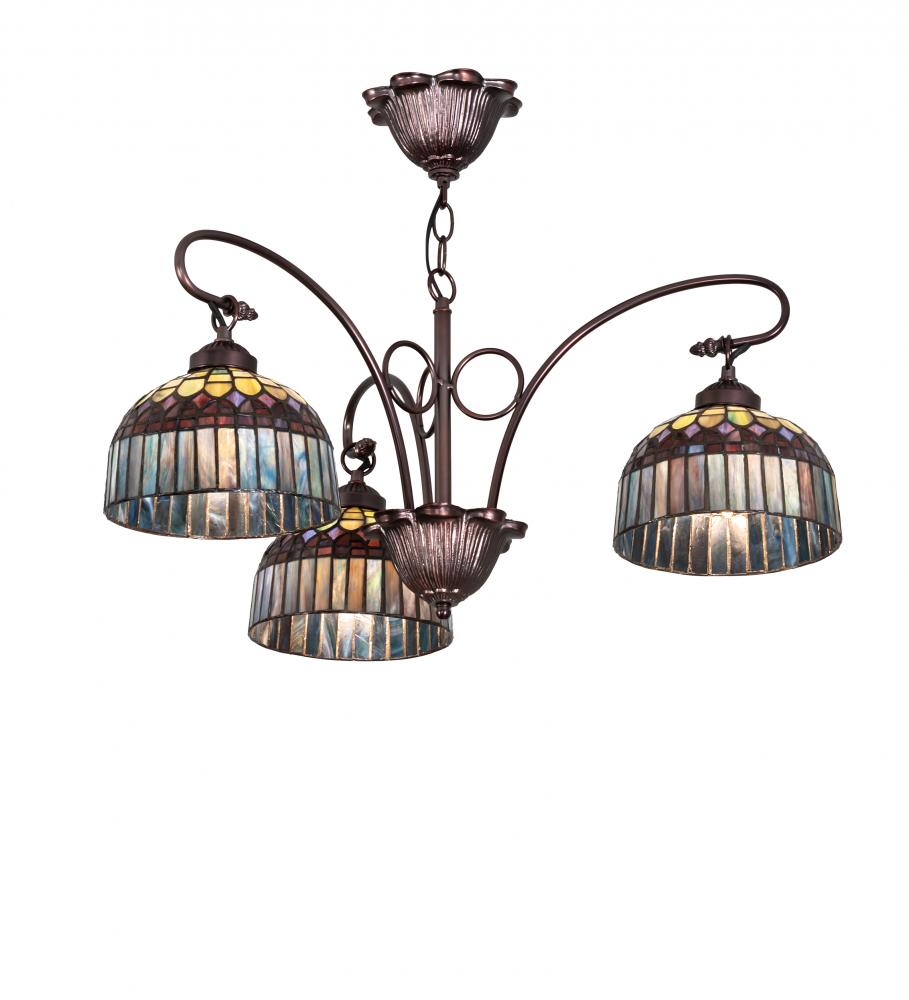 28" Wide Tiffany Candice 3 Light Chandelier