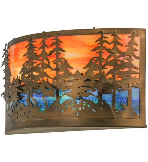 24" Wide Tall Pines Wall Sconce