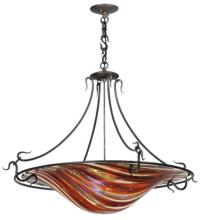 Meyda Blue 112432 - 28.5"W Metro Fusion Marina Glass Inverted Pendant