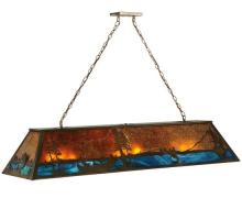 Meyda Blue 122907 - 61"L Trout & Fisherman Oblong Pendant