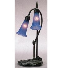 Meyda Blue 13064 - 16" High Blue Pond Lily 2 LT Accent Lamp