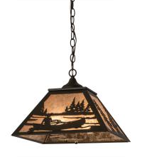 Meyda Blue 175542 - 16" Square Canoe At Lake Pendant