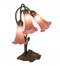 Meyda Blue 254357 - 16" High Lavender Pond Lily Tiffany Pond Lily 3 Light Accent Lamp