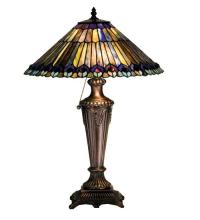 Meyda Blue 27563 - 23"H Tiffany Jeweled Peacock Table Lamp.602