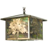 Meyda Blue 29274 - 12"Sq Oak Tree Lantern Pendant