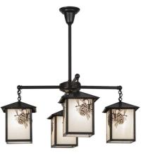 Meyda Blue 60911 - 32"W Seneca Winter Pine 4 LT Chandelier