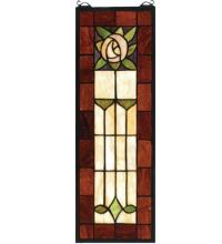 Meyda Blue 67791 - 8"W X 24"H Pasadena Rose Stained Glass Window