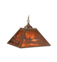 Meyda Blue 74032 - 16" Square Canoe At Lake Pendant