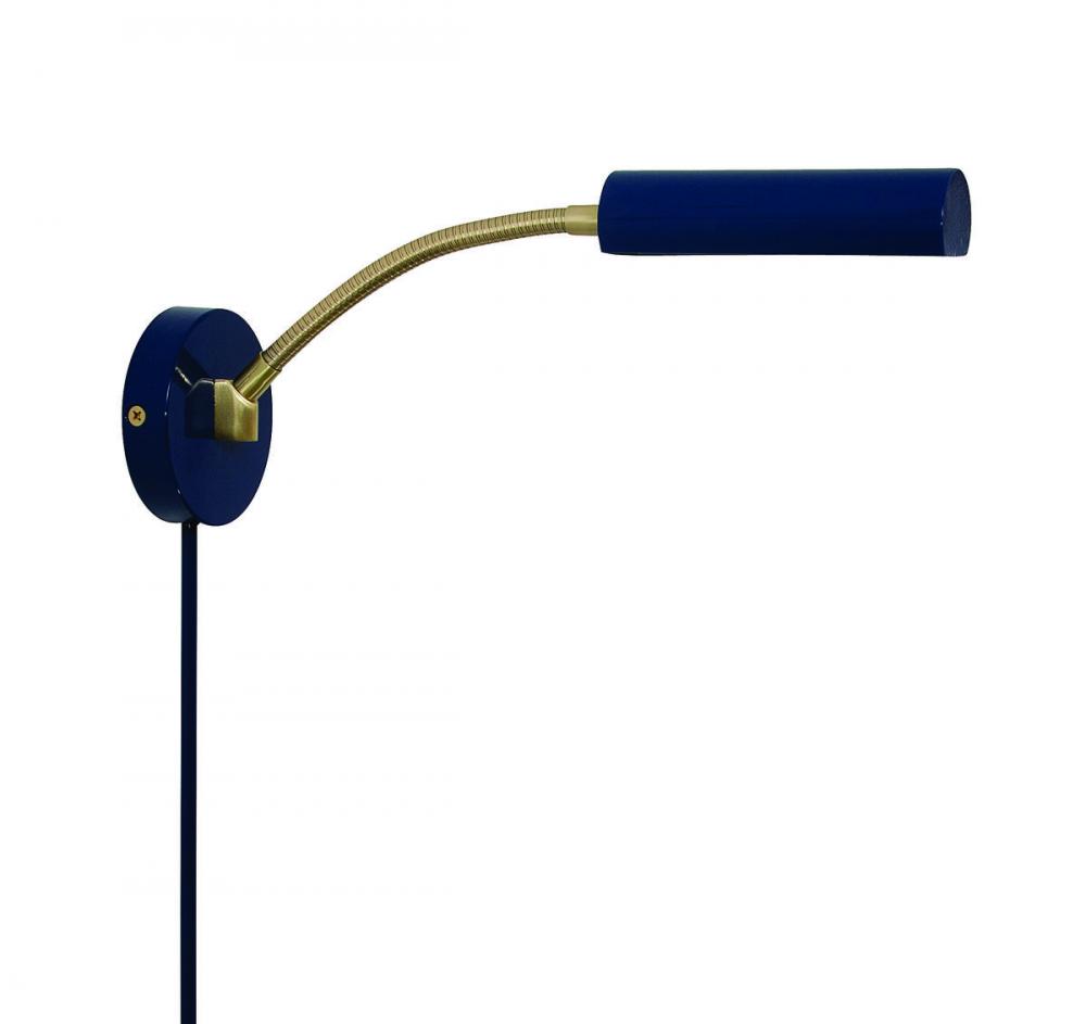 Fusion Flex Wall Swing Lamp Navy Blue/Satin Brass with 30" Cord Cover