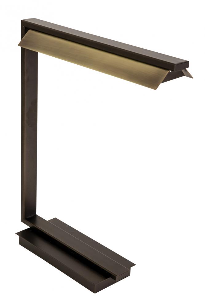 19" Jay LED Table Lamps in Chestnut Bronze with Antique Brass