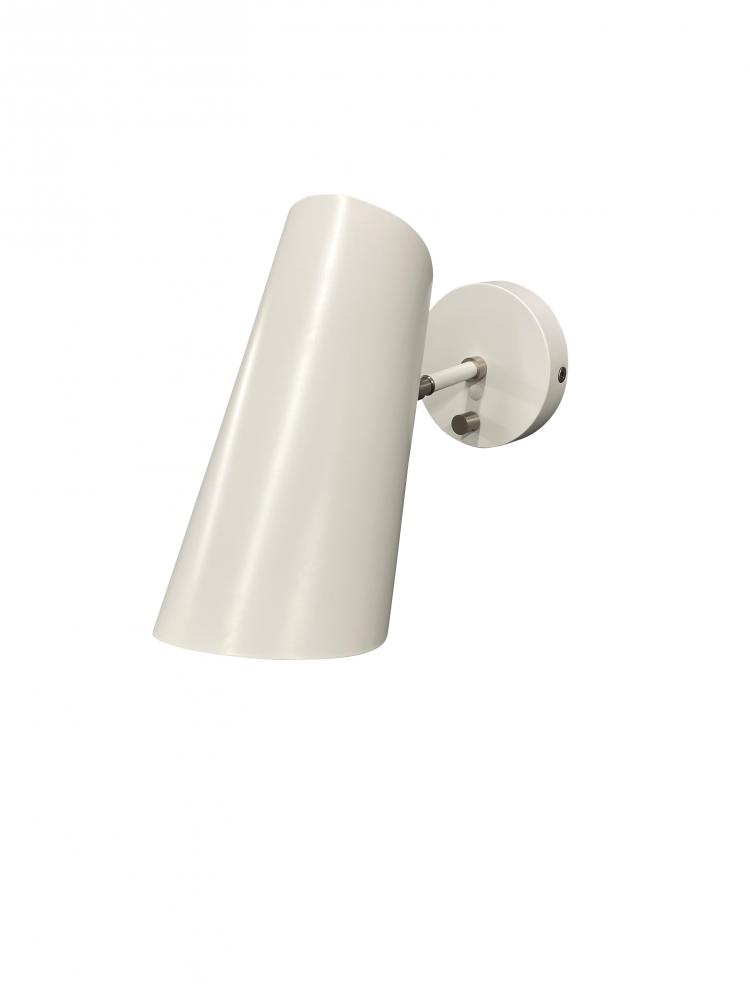 Logan White/Satin Nickel Wall Sconce with Rolled Shade