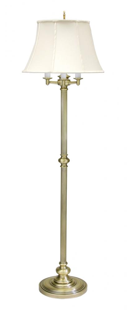 Newport 66" Antique Brass Six-Way Floor Lamps