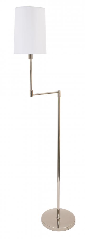 Wolcott Swing Arm Floor Lamps in Polished Nickel