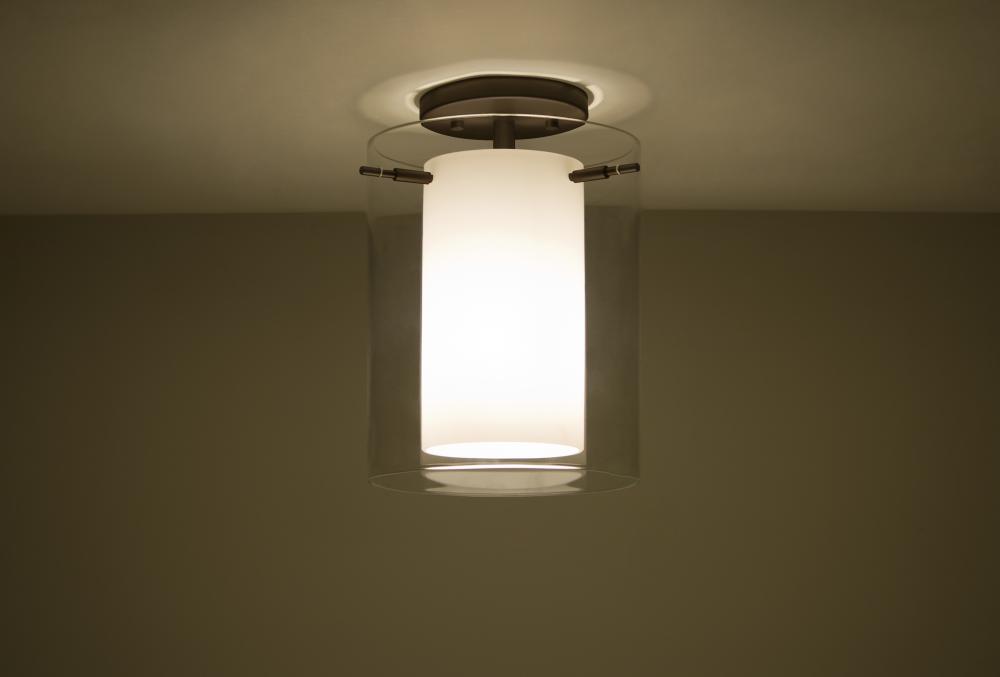 Besa Ceiling Pahu 8 Bronze Clear/Opal 1x11W LED