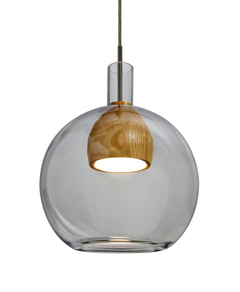 Besa, Benji Cord Pendant For Multiport Canopy, Smoke/Medium, Bronze Finish, 1x9W LED