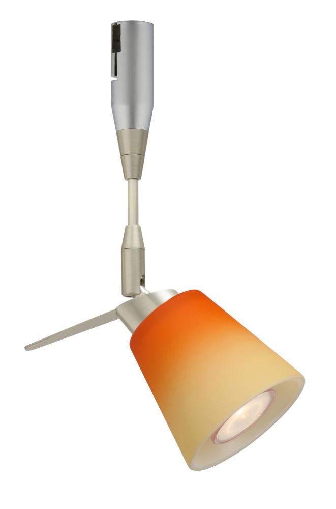 Besa Spotlight With 12" Stem Canto 3 Satin Nickel Bicolor Orange/Pina 1x35W Halogen M