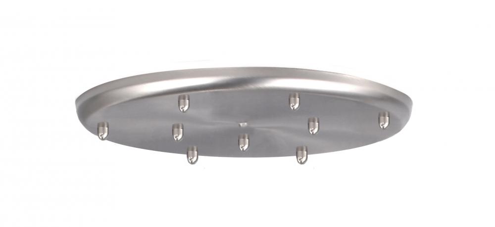 Besa 9-Light Round 12V Multiport Canopy, Satin Nickel