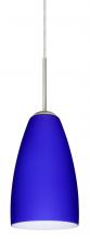 Besa Lighting 1JT-1511CM-LED-SN - Besa Riva 9 LED Pendant Cobalt Blue Matte Satin Nickel 1x9W LED