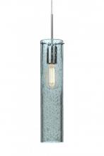 Besa Lighting 1JC-JUNI16BL-EDIL-SN - Besa, Juni 16 Cord Pendant, Blue Bubble, Satin Nickel, 1x4W LED Filament