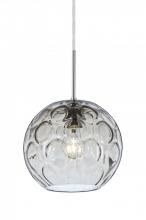 Besa Lighting 1JT-BOMYCL-SN - Besa Bombay Cord Pendant, Clear, Satin Nickel Finish, 1x60W Medium Base